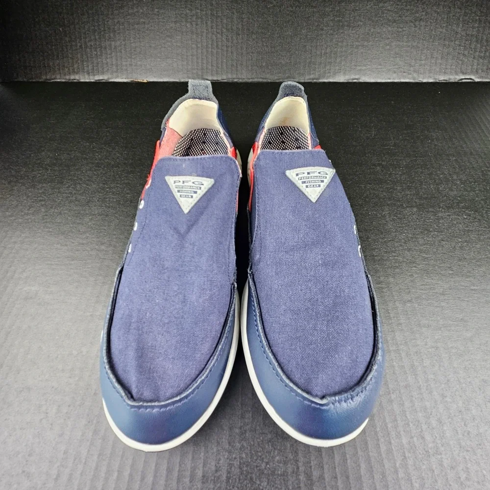 Columbia PFG Bahama Vent Loco II Mens 13 Navy Red Boat Shoes BM2663-468